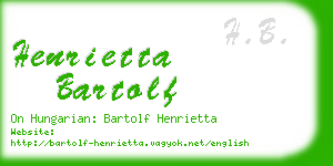 henrietta bartolf business card